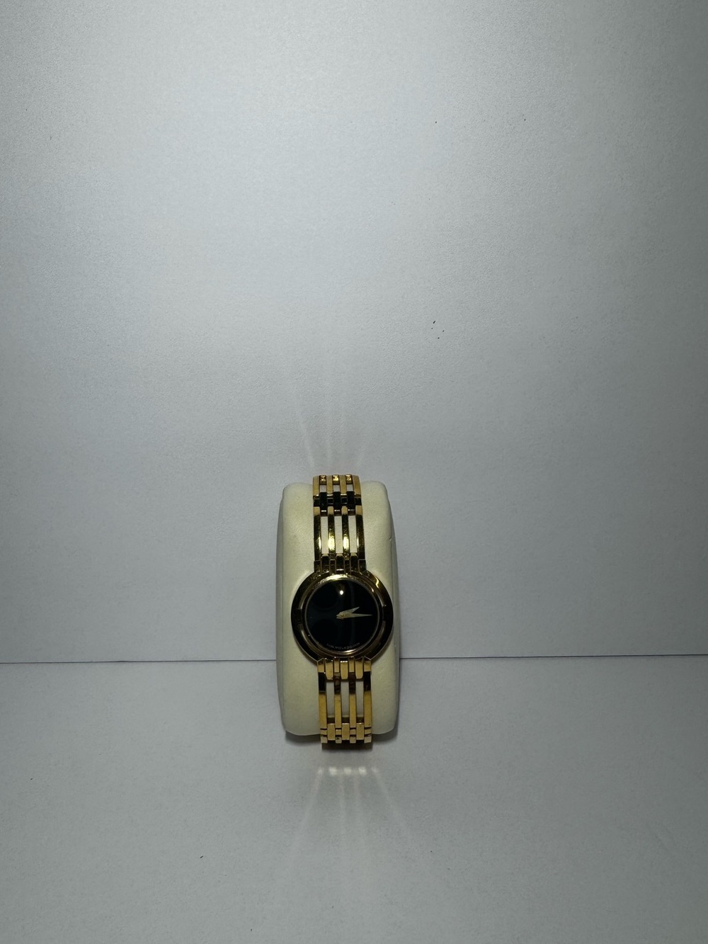 Movado Gold-Tone Bracelet Watch with Black Dial